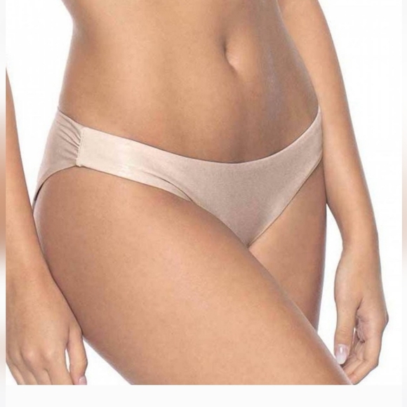 Pilyq Ring Side Shimmery Metallic Halter Top and Ruched Bikini Swimsuit set L - Picture 3 of 7